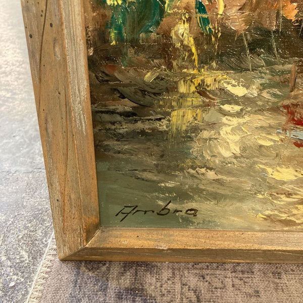 Signed vintage oil painting of Venice, 27h, 22w inches