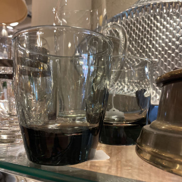 Pair of vintage Libbey Smoked Glass Rocks Glasses
