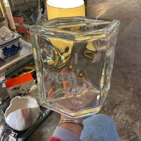 Hexagonal Wavy Glass Block -- Decorative Ice Cube