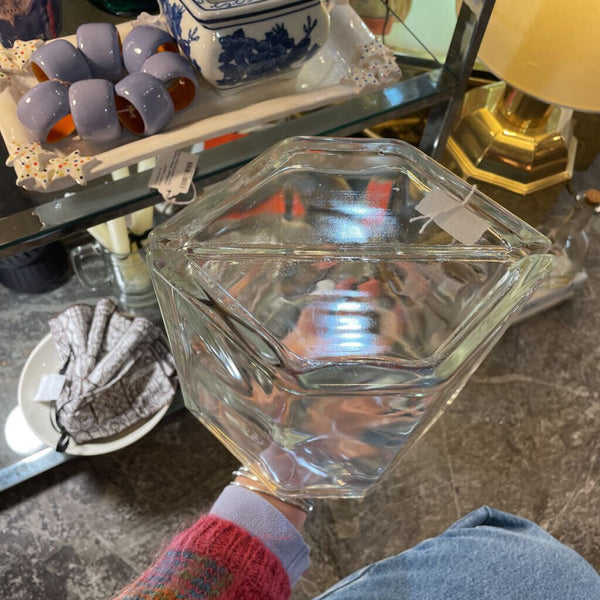 Hexagonal Wavy Glass Block -- Decorative Ice Cube