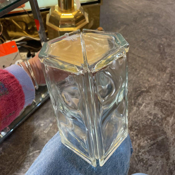 Hexagonal Wavy Glass Block -- Decorative Ice Cube