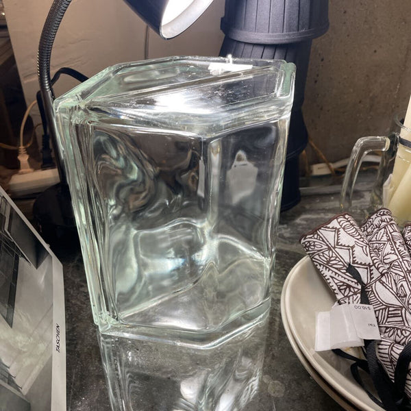 Hexagonal Wavy Glass Block -- Decorative Ice Cube