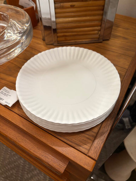Melamine fluted plates set of 8