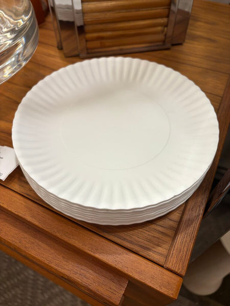 Melamine fluted plates set of 8