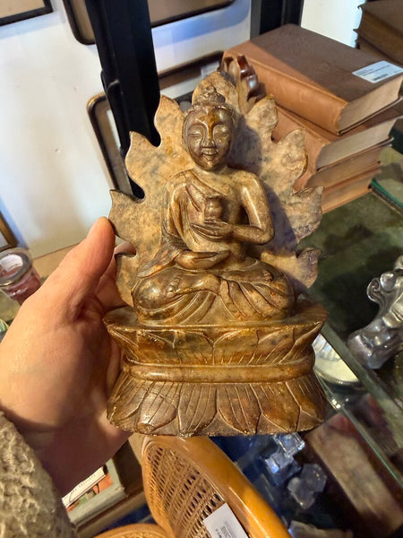 Marble Buddha bookends -a pair