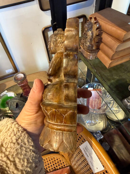 Marble Buddha bookends -a pair