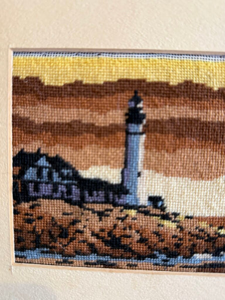 Vintage needlepoint in old frame 12x10
