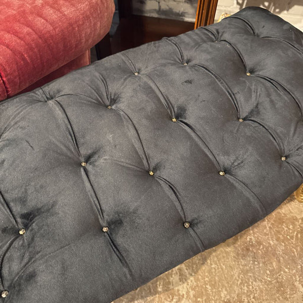 Tufted Wood Bench 35L 18.5D 18H IN STORE PICKUP ONLY