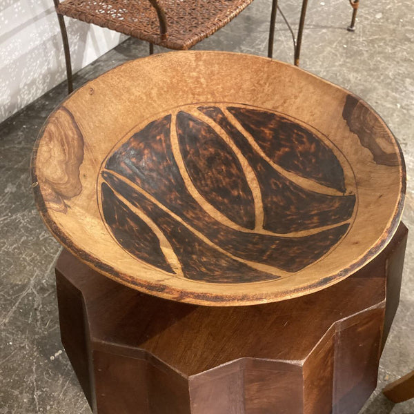 Artisan pyrography bowl (14d x 5h inches)