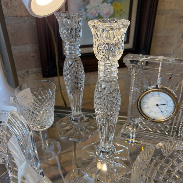 Pair of Waterford Bethany 10 inch candleholders