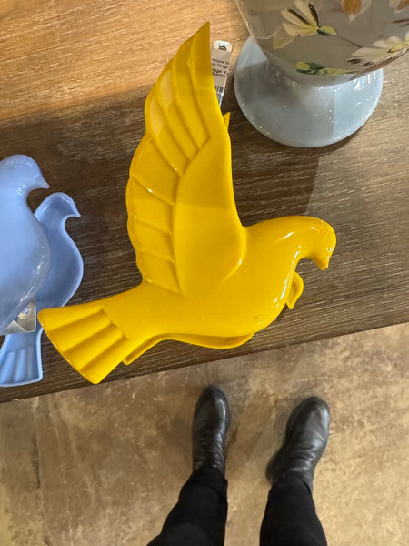 Vintage Yellow Bird Pair Drapery Tie Backs- Vintage