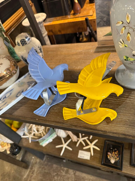 Vintage Yellow Bird Pair Drapery Tie Backs- Vintage