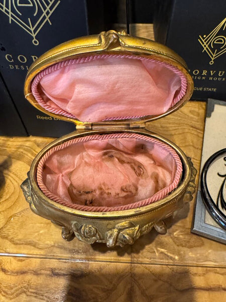 Goldtone Jewelry Casket Trinket Box