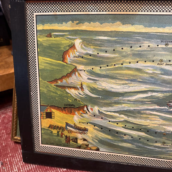 Framed Antique Game Board 24.5x13.75