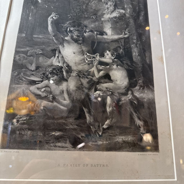 Vintage Print Family of Satyrs 17x20