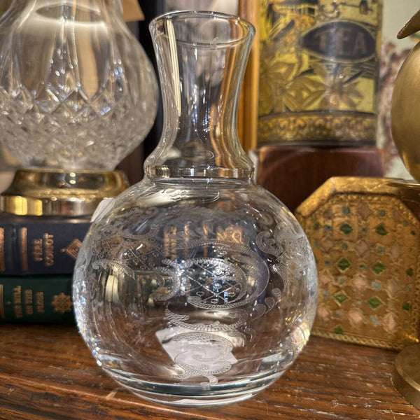 Vintage Czech Glass Carafe Vase