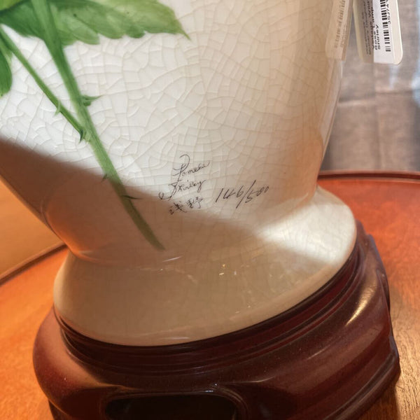 Vintage Wildwood Hand Painted Rose Lamp - Signed by Pamela Shirley - IN STORE PICKUP ONLY