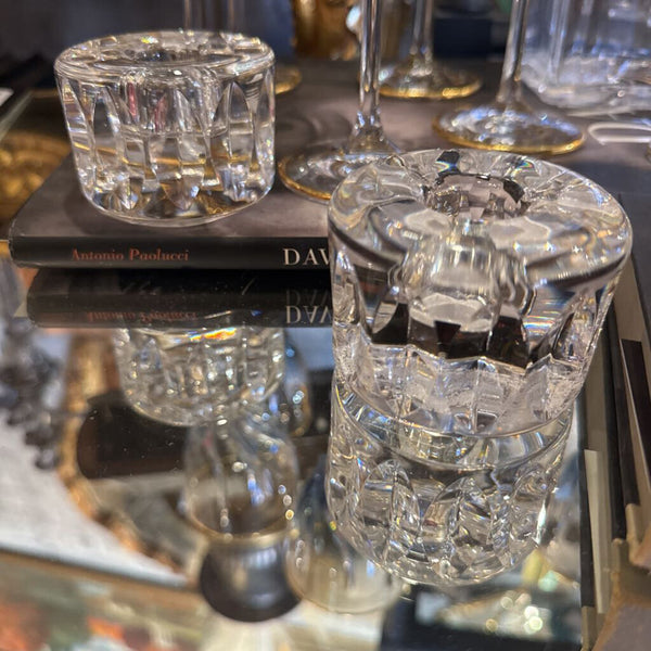 Pair Crystal Round Candle Holders
