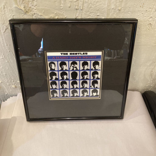 Beatles art framed "A Hard Days Night" 10x10 in