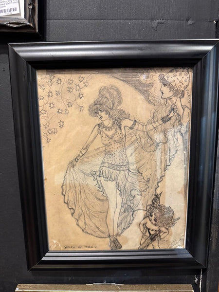 Framed Sketch "Helen of Troy" Josephine Morgano 1928 10x12