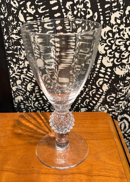 VINTAGE MORGANTOWN GOLF BALL CRYSTAL WINE GLASSES -SET OF 6 | 6.75"H X 3.25"W
