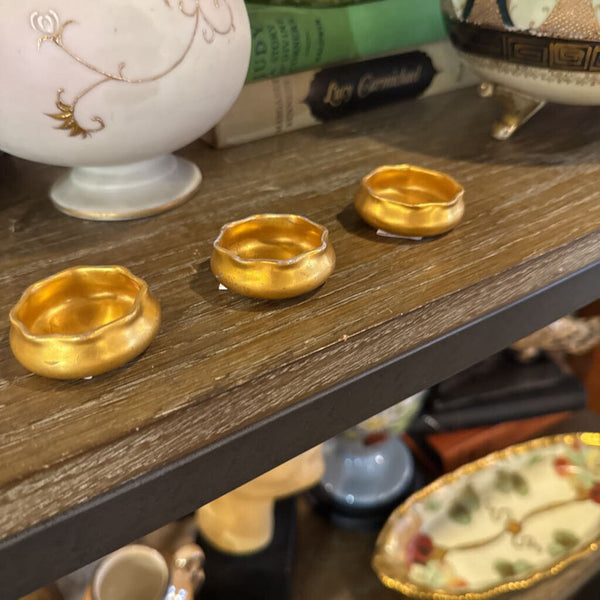 Gold Gilded Salt Cellar Trinket Dish 1.5"