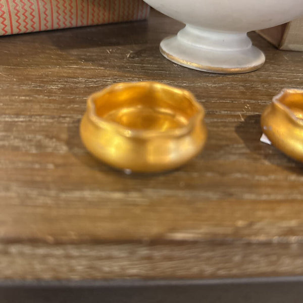 Gold Gilded Salt Cellar Trinket Dish 1.5"