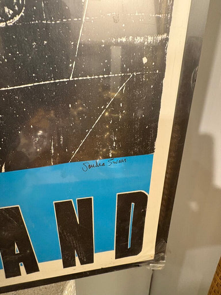 Vintage woodblock Block island poster signed Sandra Swan