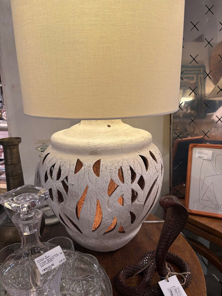 MCM monumental ceramic cut-out lamp with night light -newly rewired-in store pick up only
