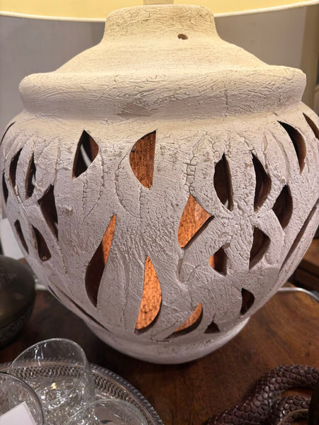 MCM monumental ceramic cut-out lamp with night light -newly rewired-in store pick up only