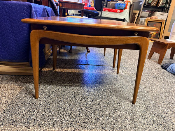 Matching pair of Lane Perception oak and walnut iconic floating top side tables designed by Warren Church made in 1965-for pick up only approx 30x22x20h