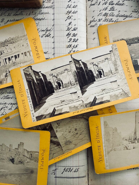 Antique Italian Grand Tour Card Pompeii c 1900