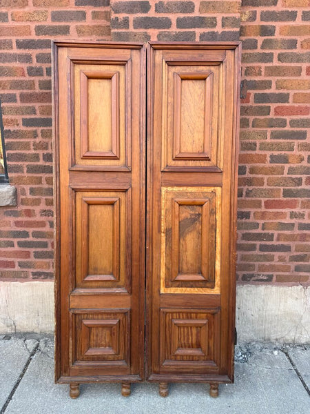 Vintage wood paneled screen as found