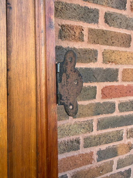 Vintage wood paneled screen as found