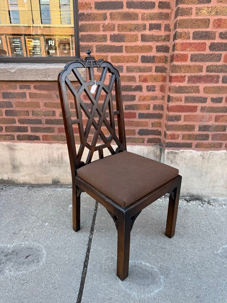 Century furniture vintage Chippendale chinoiserie side chair