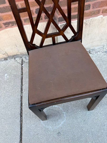 Century furniture vintage Chippendale chinoiserie side chair