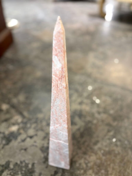 Vintage pink marble obelisk