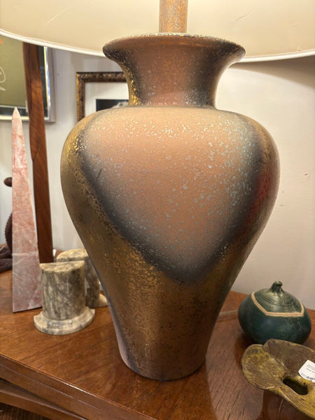 MCM oversized gilded RAKU ceramic table lamp-in store pick up only