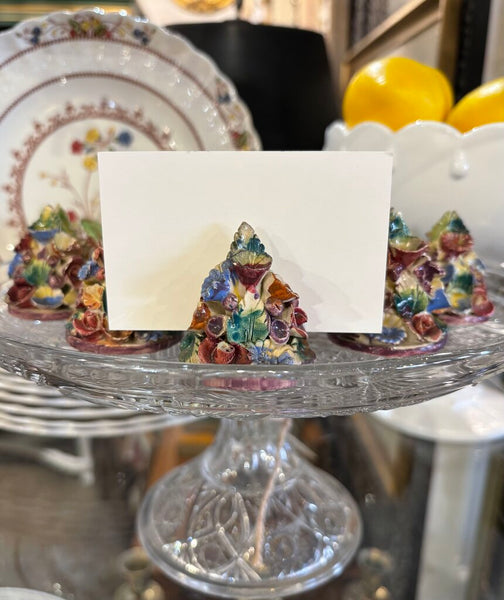 ITALIAN VINTAGE PLACE CARD HOLDERS - SET OF 6 AS FOUND