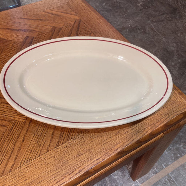 vintage oval cream ironstone platter