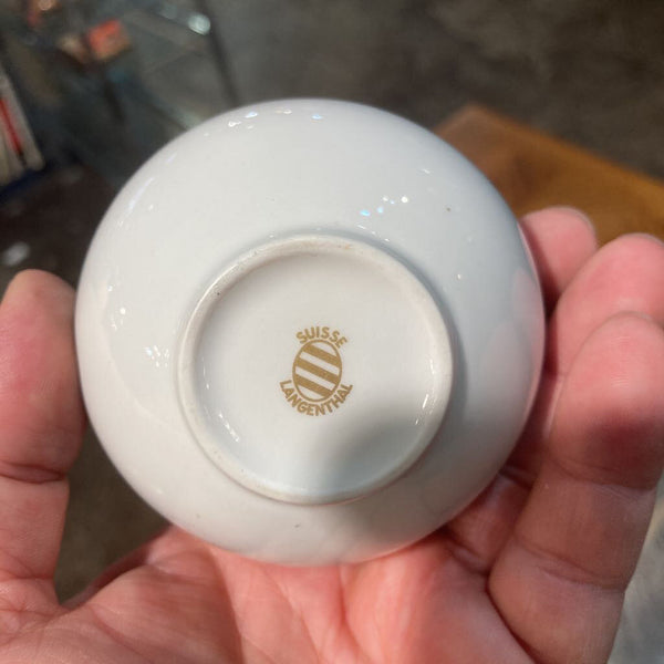 petite vintage swiss signed porcelain budvase