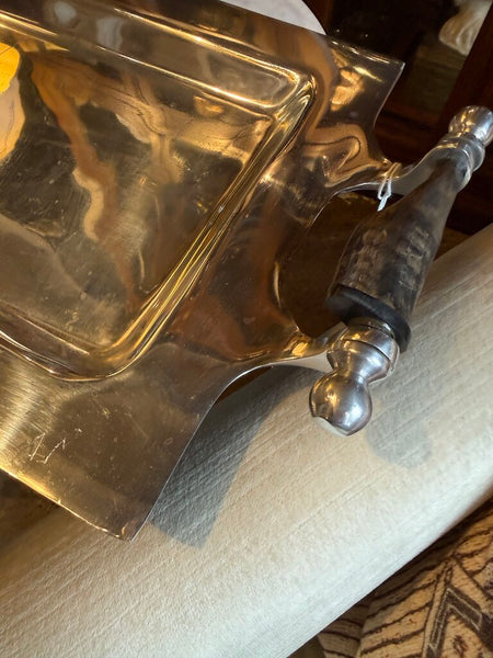 Pewter tray with driftwood handles