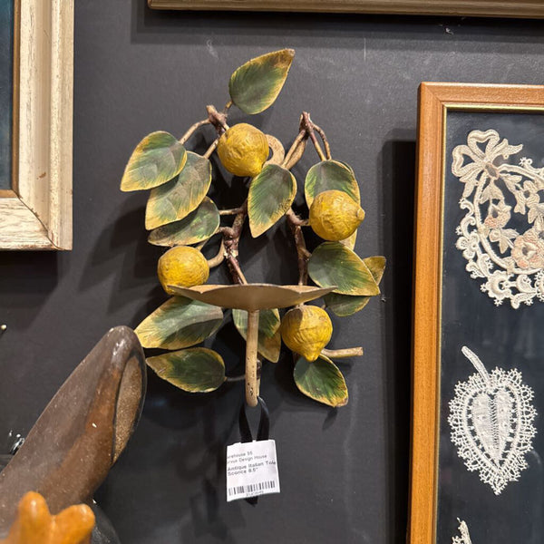 Antique Italian Tole Metal Lemon Sconce 8.5"