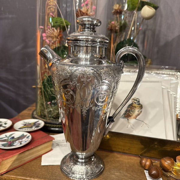 Silverplate Cocktail Shaker Wilcox International 48oz Paisley Barware