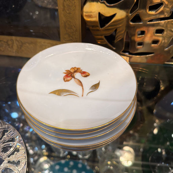 Set of 8 Golden Iris appetizer plate Tosetti of Chicago made in Japan