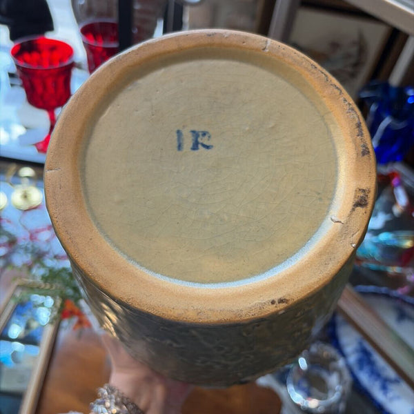 Huge Early Roseville Dogwood 10x7.5 inch vase with RV mark