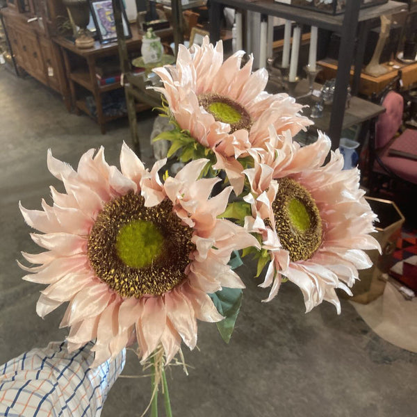 Set of 3, large silk sunflowers 38" tall