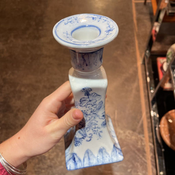 Pair of Chinoiserie Candle Sticks 8.5 In Tall