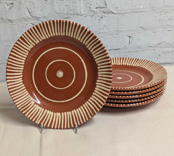 Set of 6, Mediterranean Style Dinner Plates LSBJ