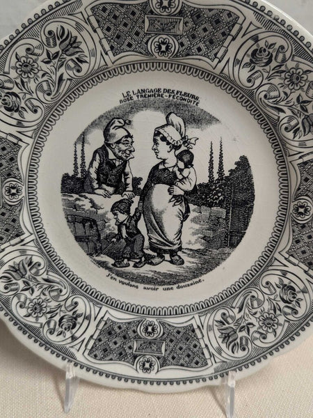 "Le Langage Des Fluers" Set of 6 Transferware Plates LSBJ